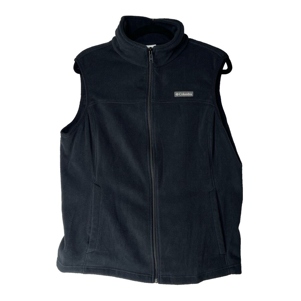 Hiking Camping Outdoors Cabin Fall Winter Columbia Fleece Vest Women’s XL Black